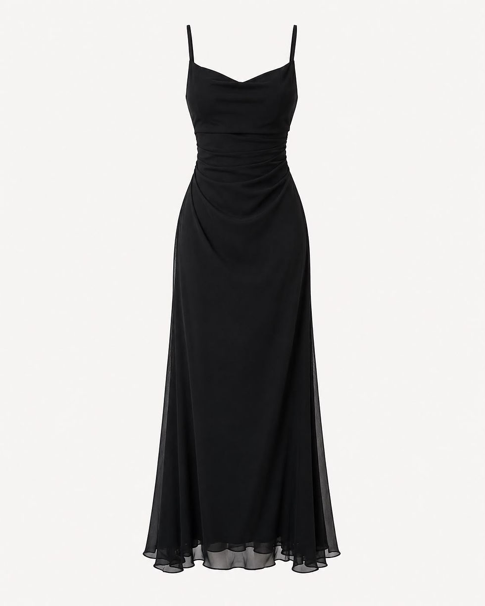 Thumbnail: Midnight Elegance Backless Maxi Dress