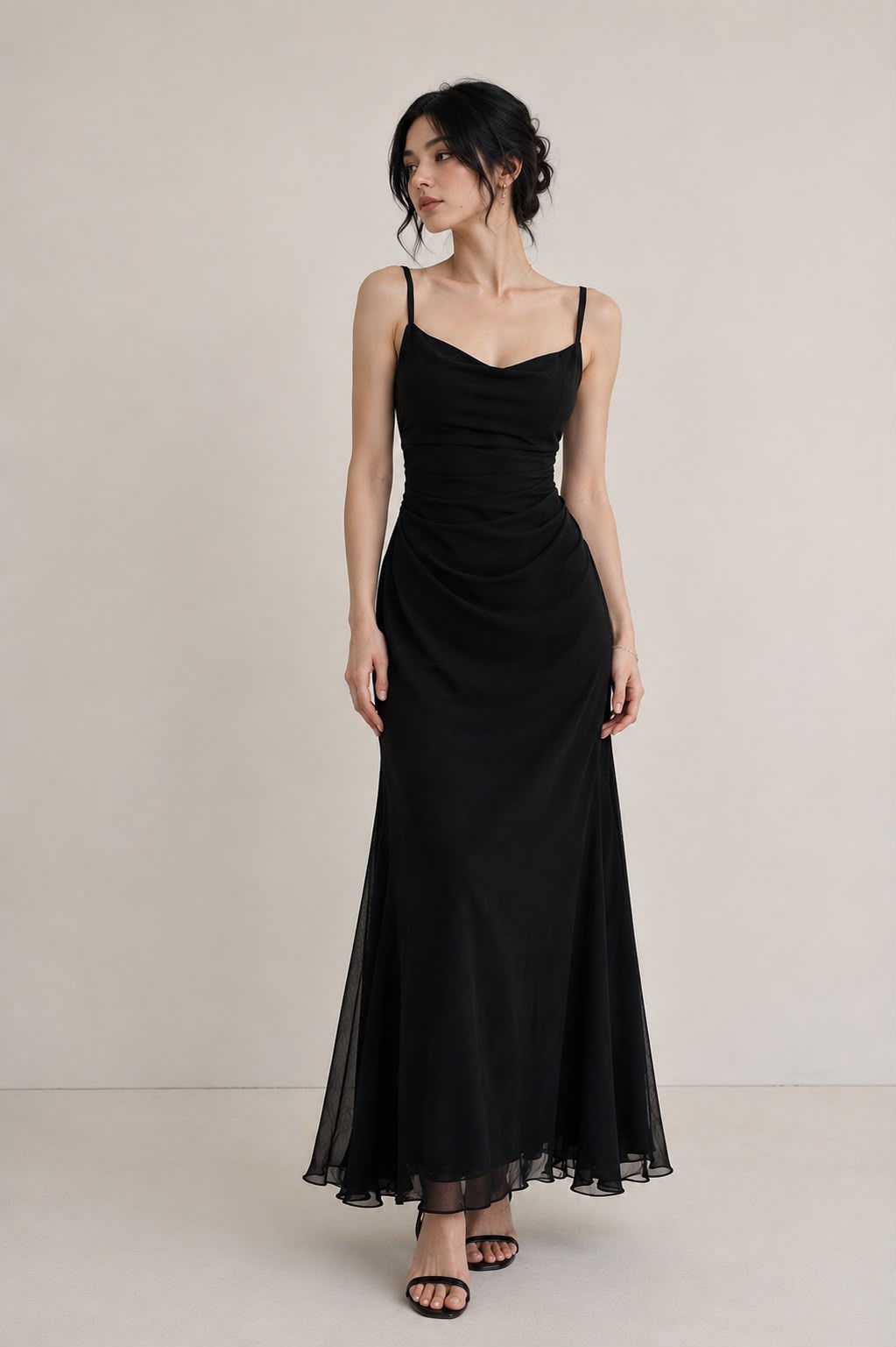 Midnight Elegance Backless Maxi Dress