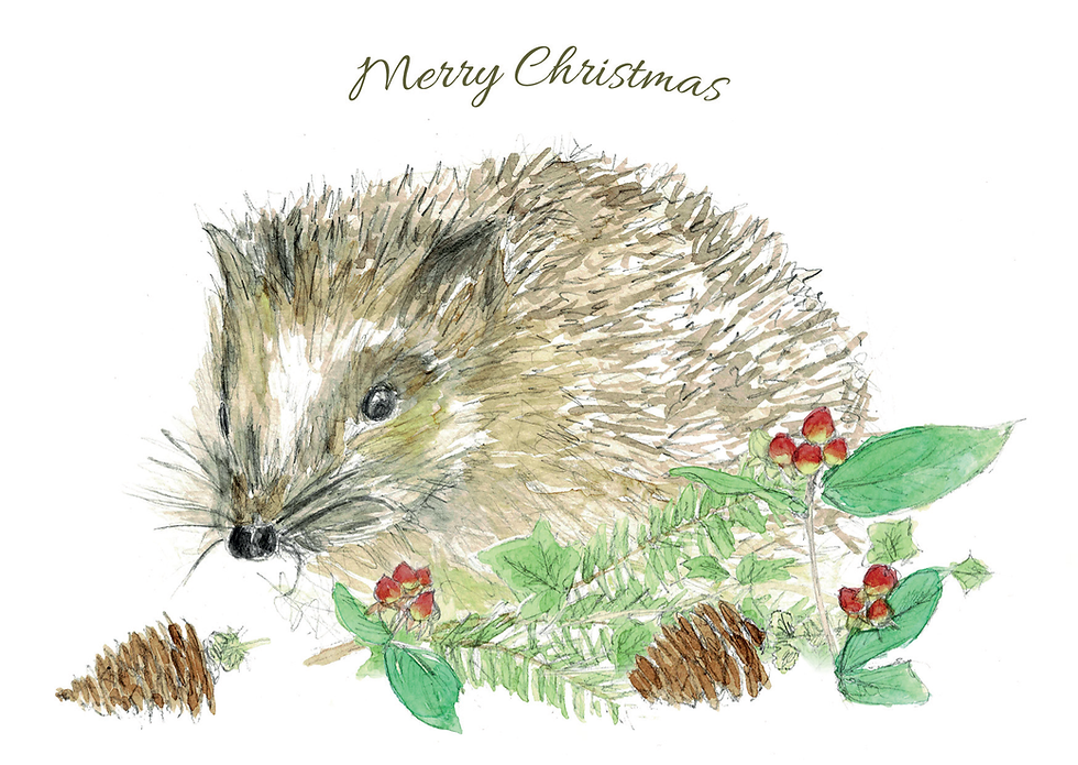 Thumbnail: Christmas hedgehog card