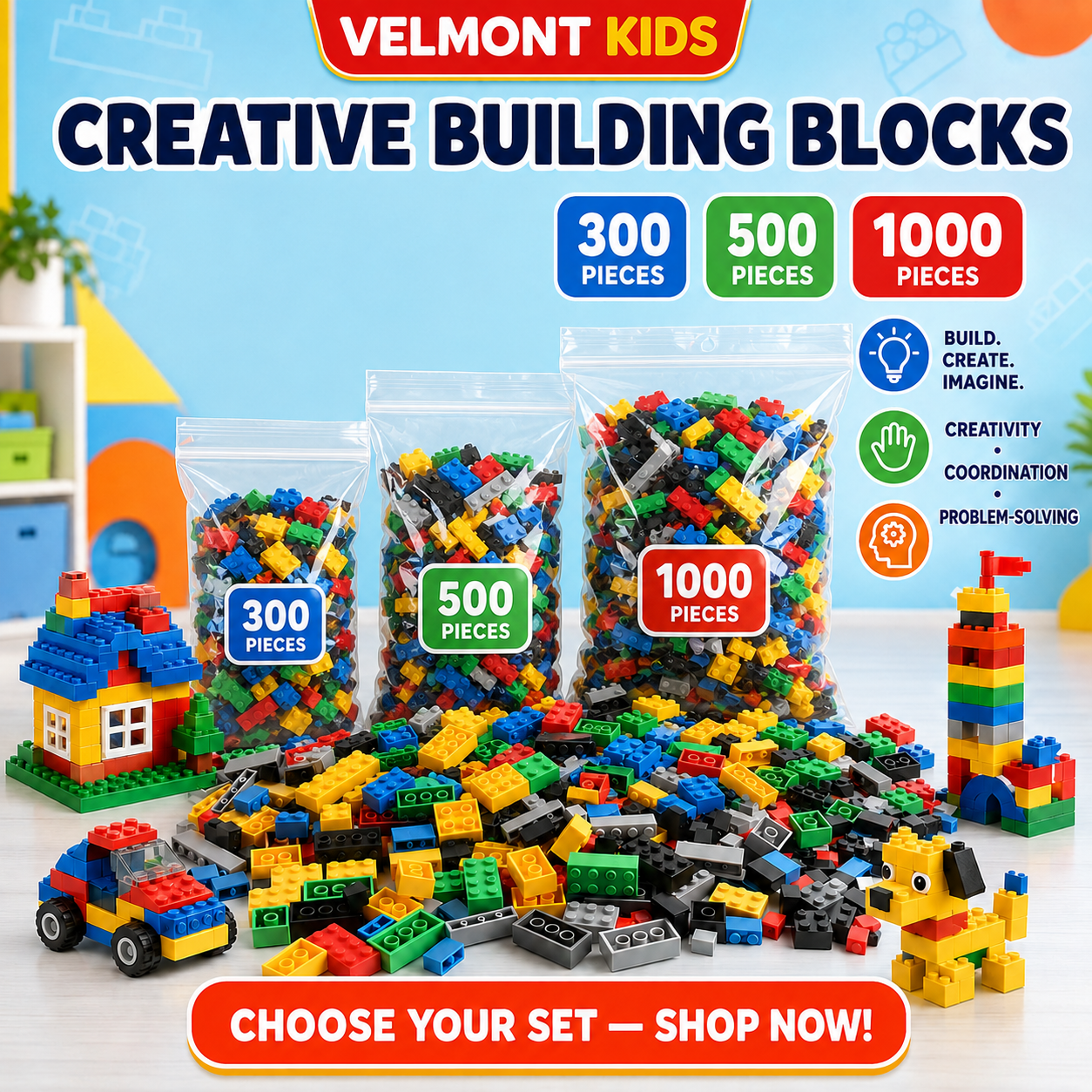 300/500/1000 Creative Building Blocks