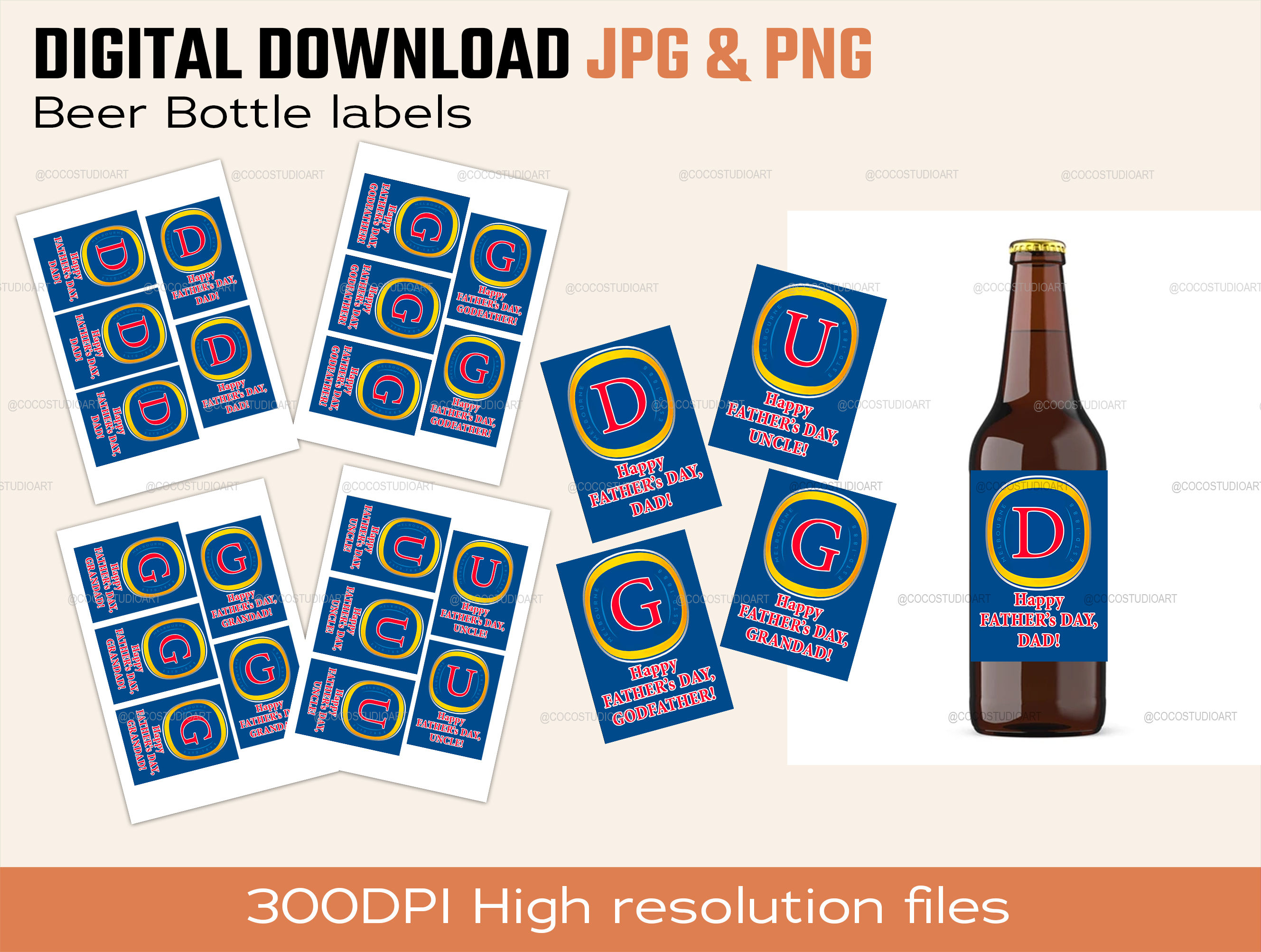 Father's Day BEER LABELS - DIGITAL DOWNLOAD