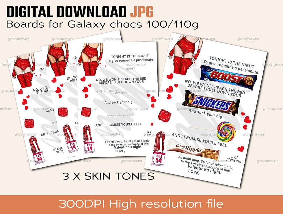 Naughty Board from her to him Valentine's Day Print at home