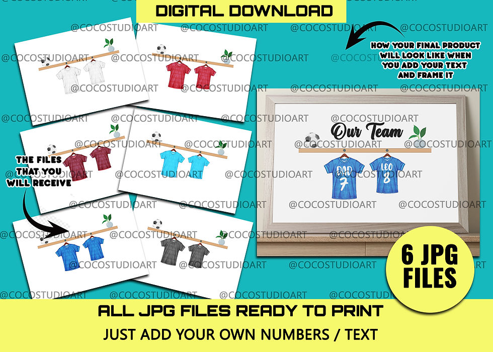 Personalised Dad Gift tshirt football team print at home