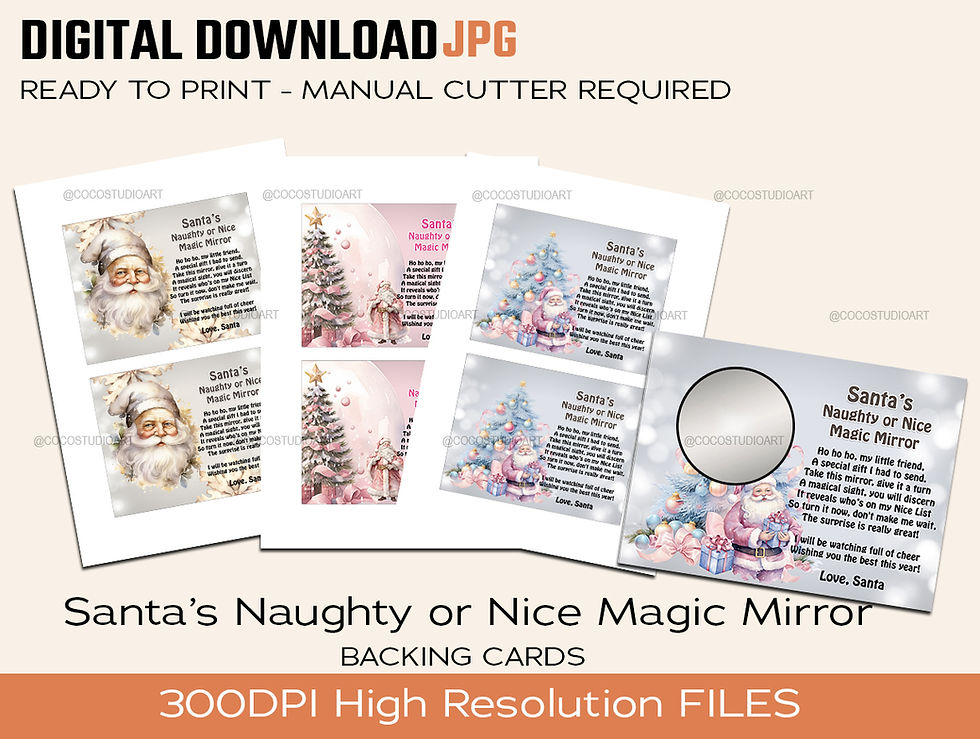 SANTA'S MAGIC MIRROR NAUGHTY OR NICE - BACKING CARDS