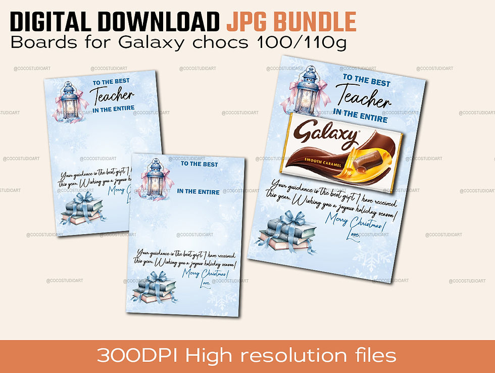 Teacher Christmas Chocolate Board Print at home