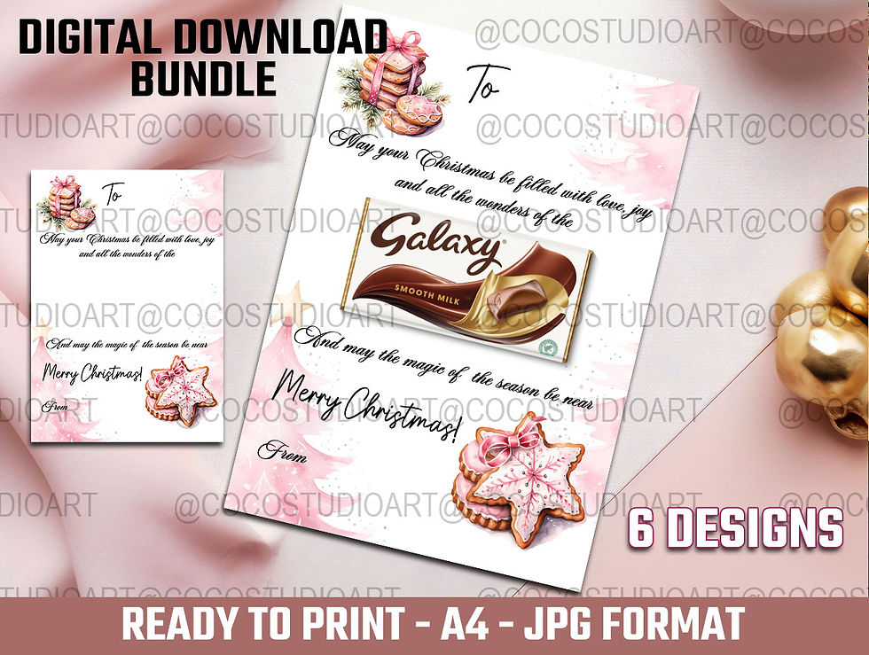 6 BOARDS Christmas BUNDLE - Chocolate Board Print at home