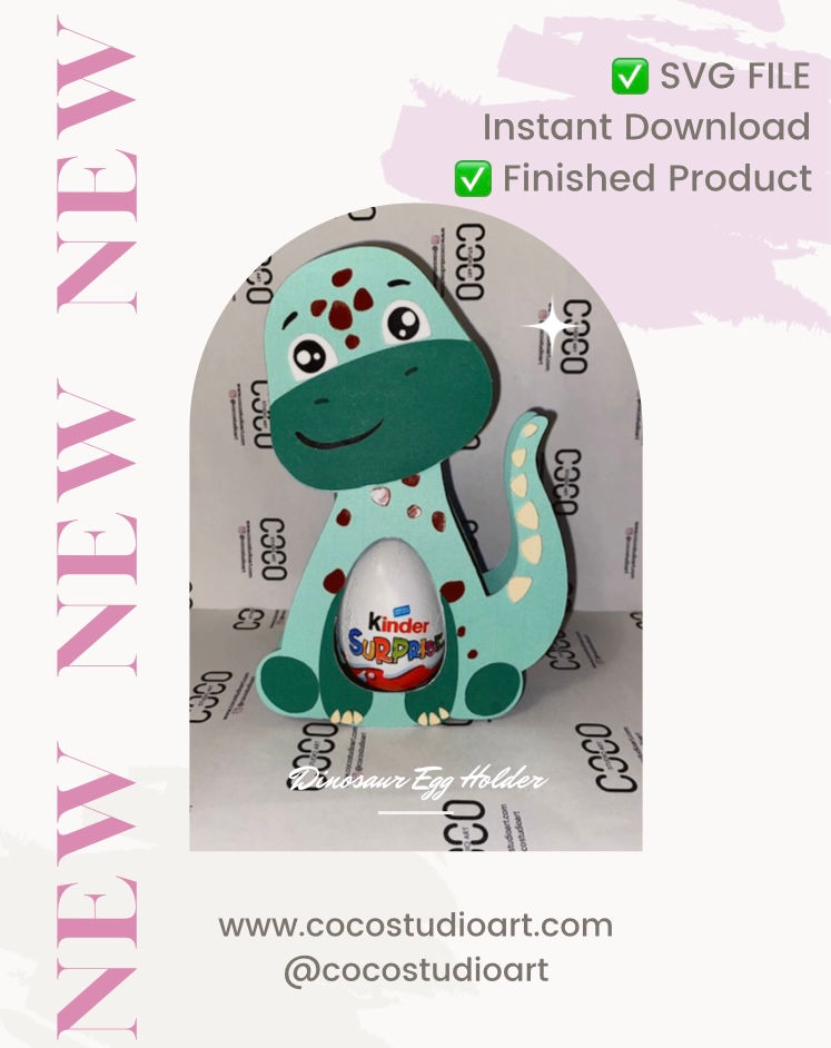 Thumbnail: EGG HOLDERS - 3 FILES BUNDLE -  UNICORN, DINOSAUR, KOALA SVG FILES