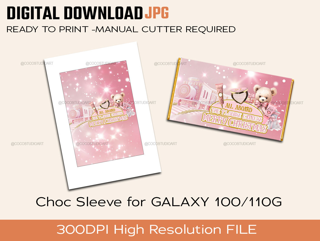 Makeup Christmas choc sleeves Galaxy 110/100g print at home