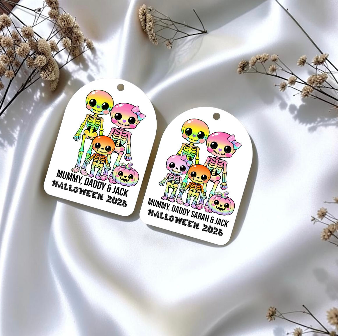Acrylic bauble Halloween Skeleton Family 