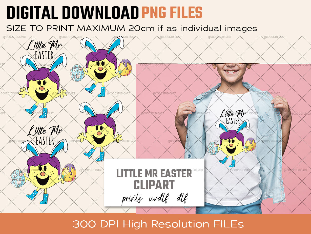 Little Mr Easter png PRINTING /HTV/ SUBLIMATION / DTF/UVDTF