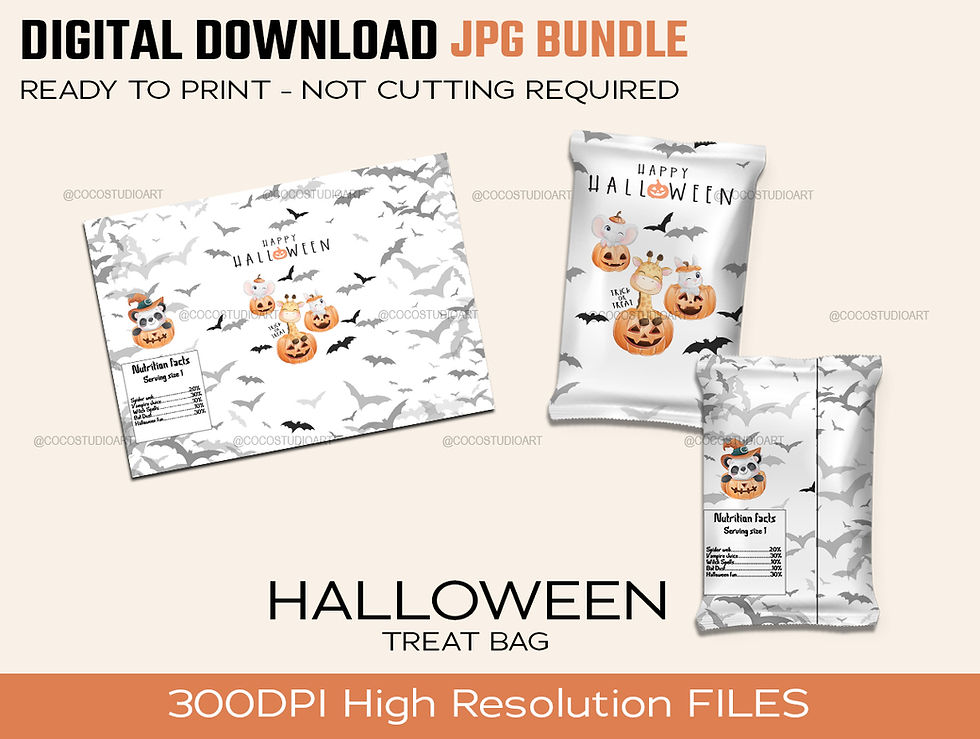 Halloween Treats BAG - DIGITAL DOWNLOAD - MAKE AT HOME