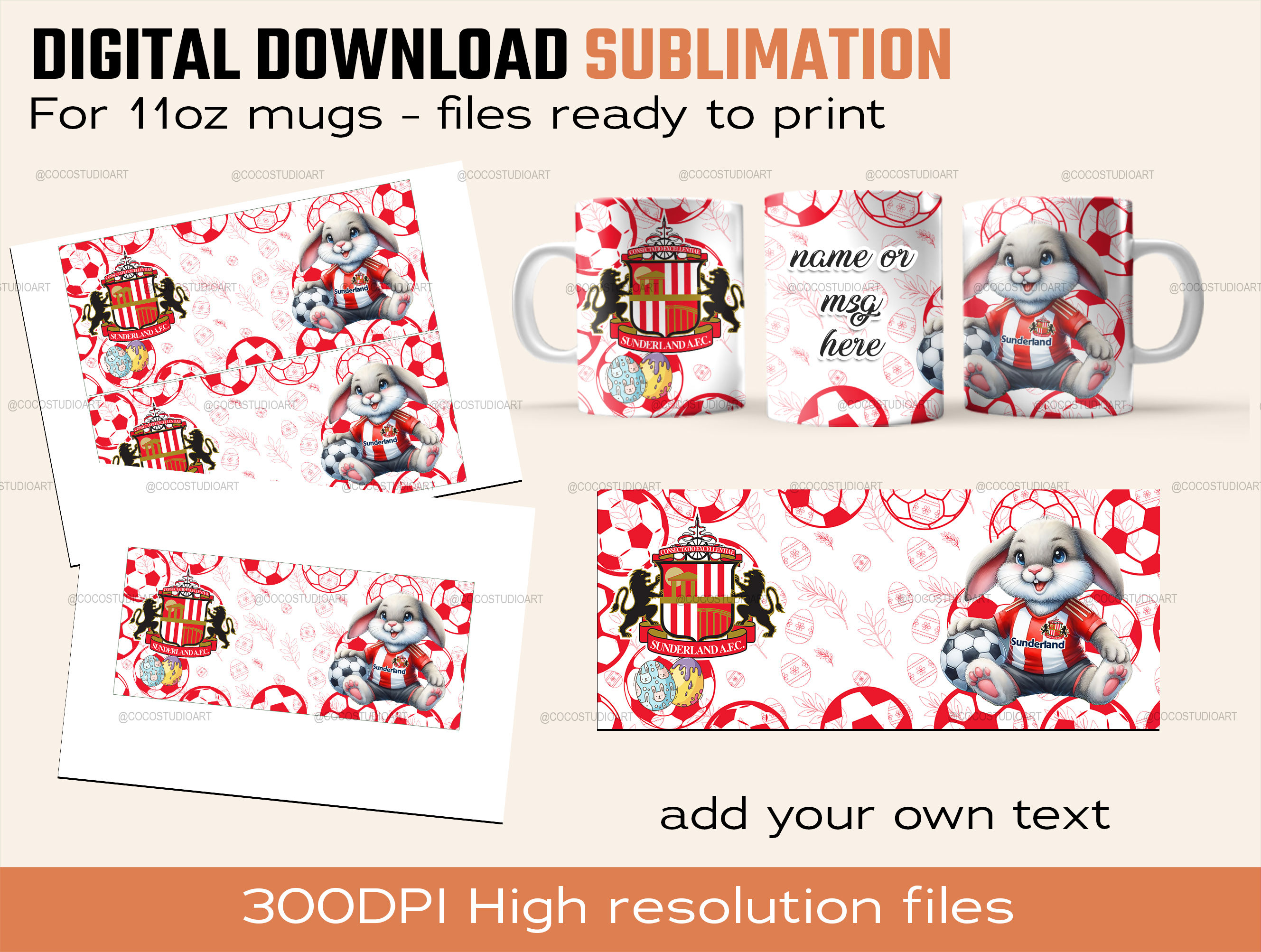 SUNDERLAND Football Mug Design Sublimation Digital Download Make