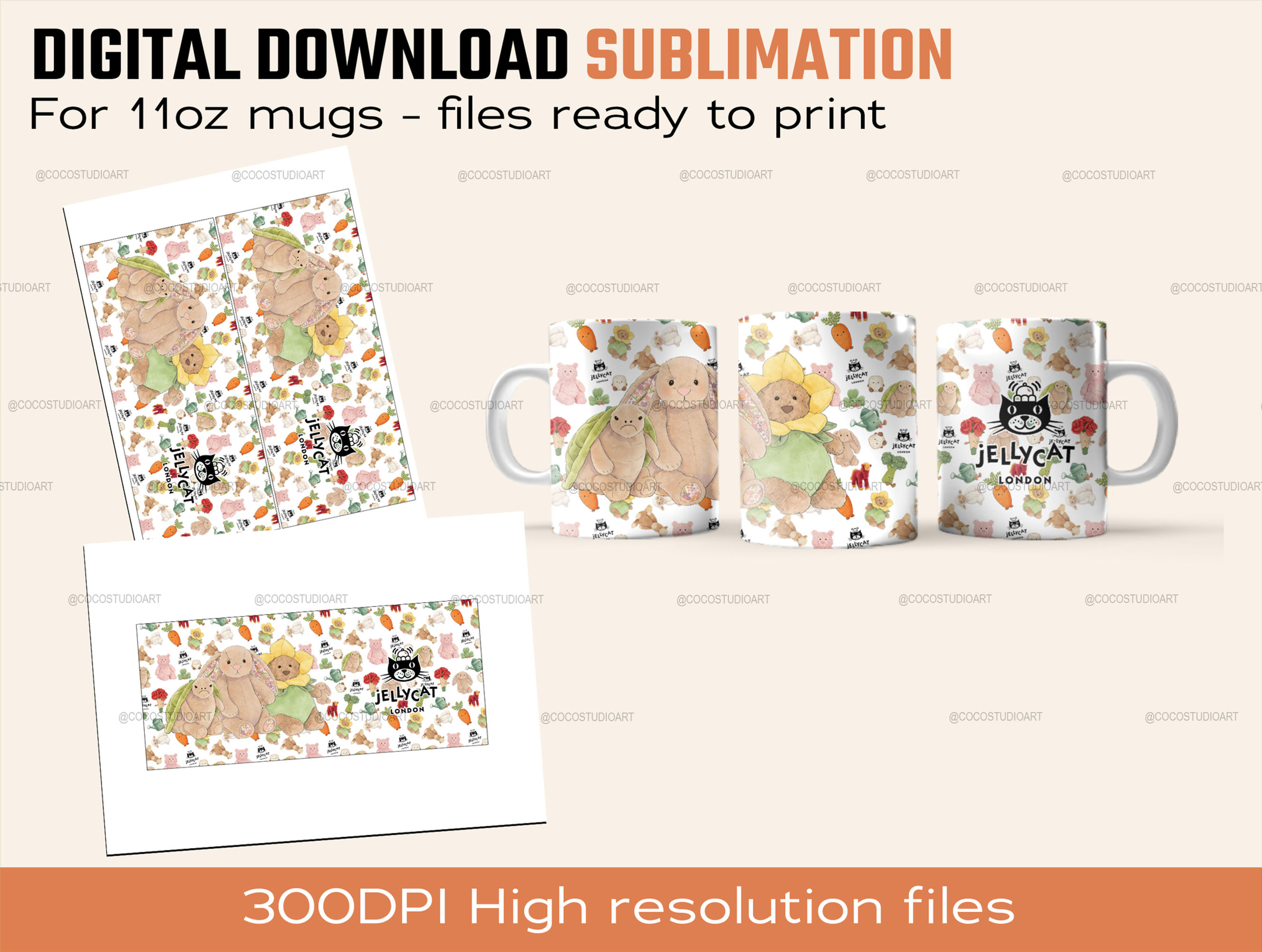 Jelly Mug design 2Mug Sublimation files for 11oz Mugs Print at home