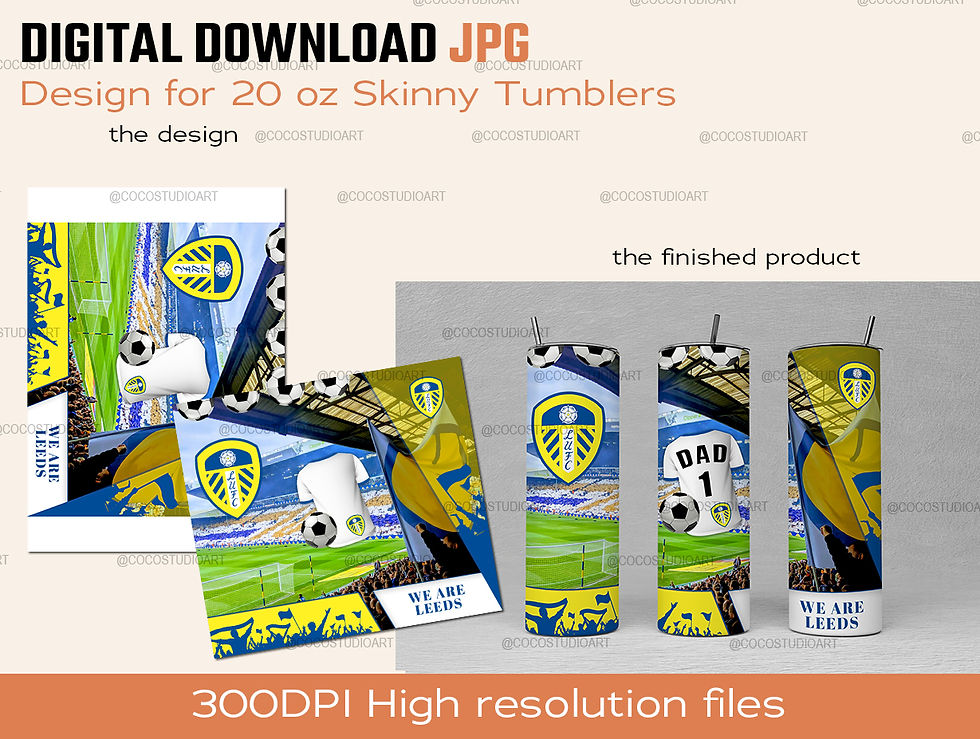 Thumbnail: Leeds Tumbler Design Skinny Tumbler 20oz Digital download