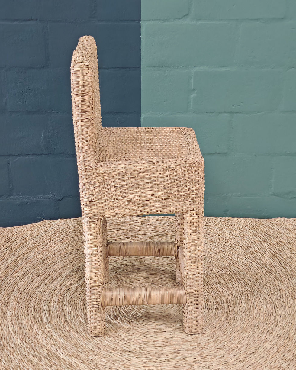 Malawian Cane Scallop Designer Barstool