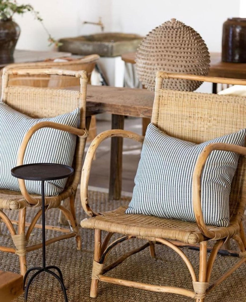 rustic willow porch cane and wood chair