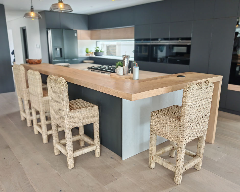 Thumbnail: Malawian Cane Scallop Designer Barstool