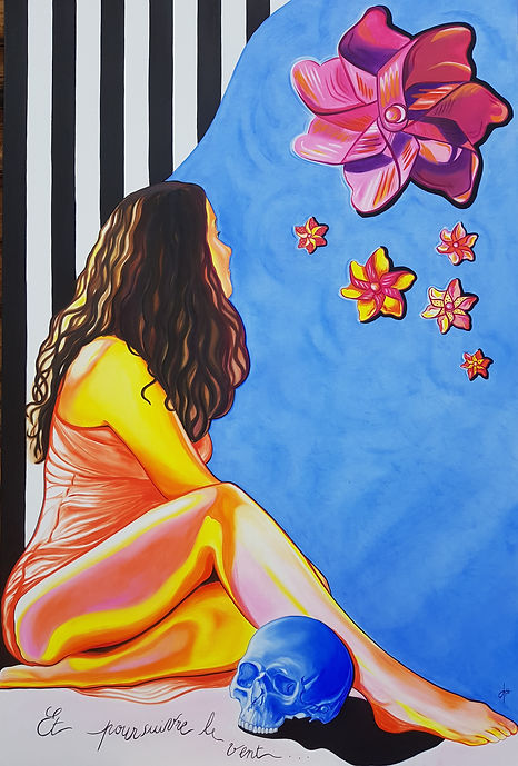 Et poursuivre le vent...(huile sur toile de lin 150x100cm)