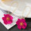 Thumbnail: Vibrant Fuchsia Floral Unique Design Drop Earrings