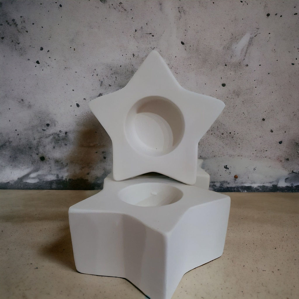 Star shaped T-light/ Candle holder made from pottery