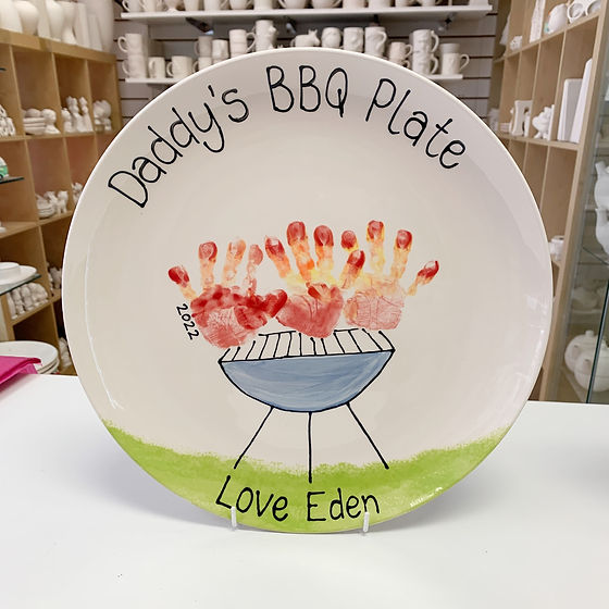 Grill Fathers Day Ceramic Painting Ideas Coupe Platter 36cm Crafty