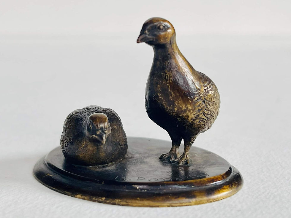Miniature : COUPLE DE PERDRIX EN BRONZE