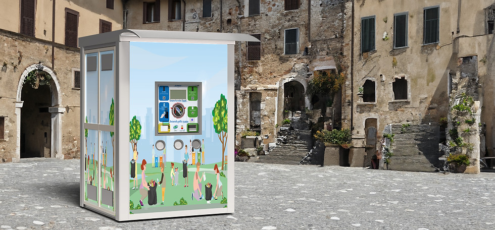 Ecocompattatore mangiaplastica render