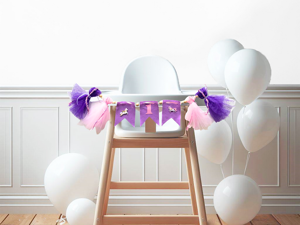 First Birthday Highchair Banner Cake Smash Banner Birthday Chair Mermaid Baby Photo Prop Party Decoration Milestone Banner Gi