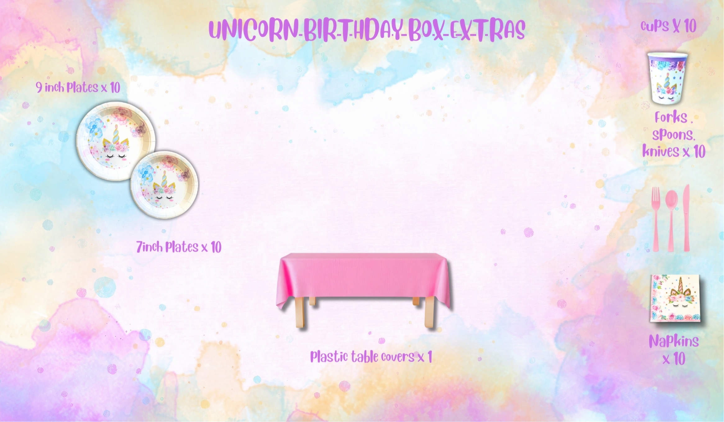 Unicorn Birthday Box Extras
