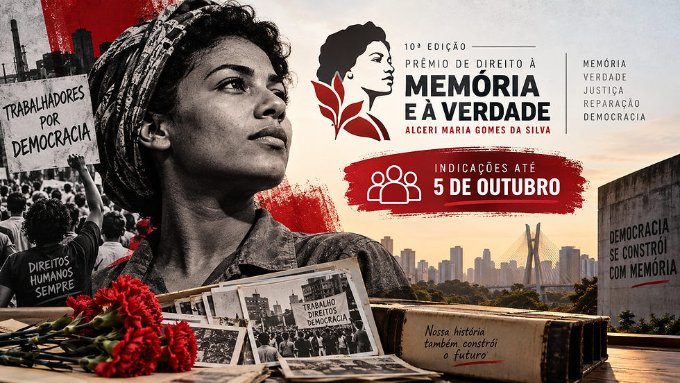 Prêmio de Memória e Verdade recebe indicações até 5 de outubro em São Paulo