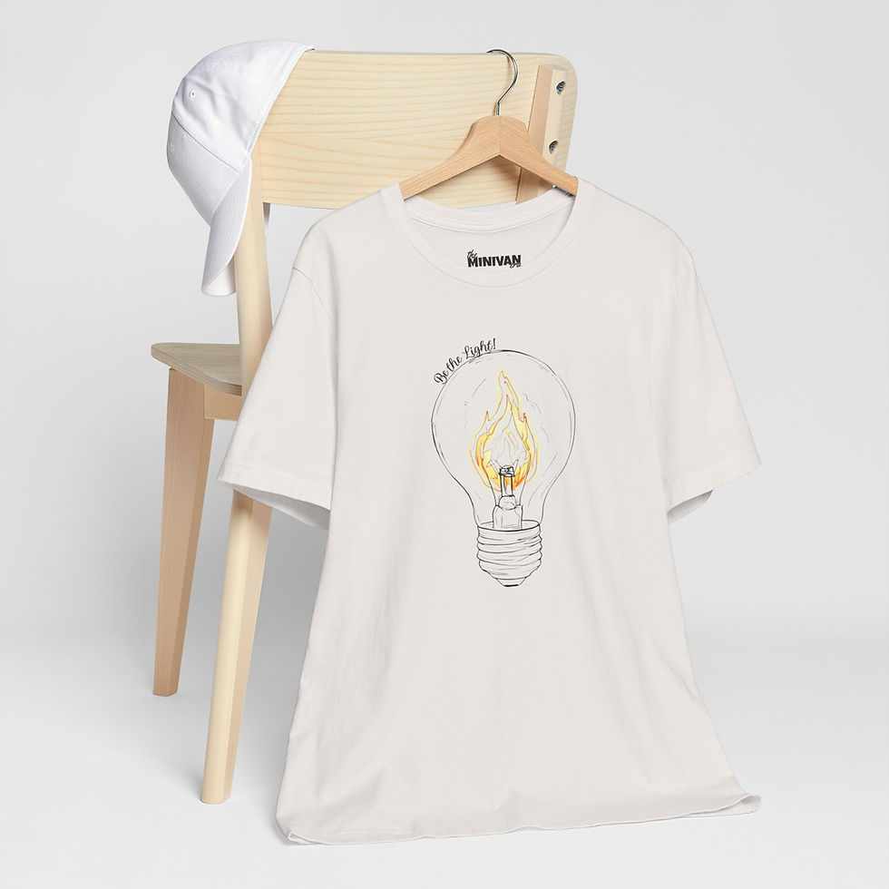 Be the Light Shirt – Lightbulb Graphic Tee | Motivational Unisex Shirt