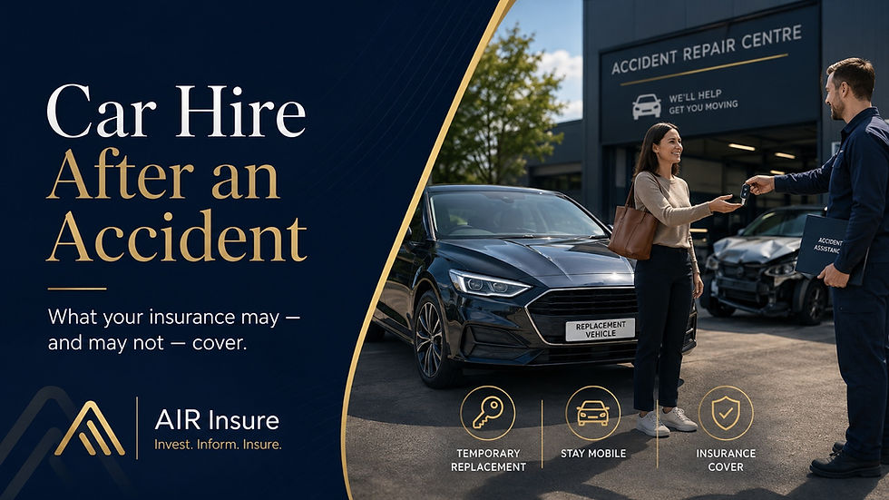 Car hire after an accident: what your insurance may and may not cover - AIR Insure