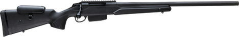 Constructed with a durable aluminum chassis, the T3x TAC is both sturdy and adaptable, allowing for a wide range of customizations and attachments, such as bipods, scopes, and other tactical accessories. The modular design extends to its adjustable stock, which can be tailored for length of pull and cheek height, ensuring a comfortable and personalized fit for the shooter.
This rifle is also equipped with a robust, adjustable trigger, enabling fine-tuning for a precise and responsive shooting experience. The detachable magazine provides convenience and speed in reloading. The T3x TAC's design emphasizes precision engineering and versatility, making it a top choice for those who demand a reliable, accurate, and customizable bolt-action rifle for tactical and competitive use.
