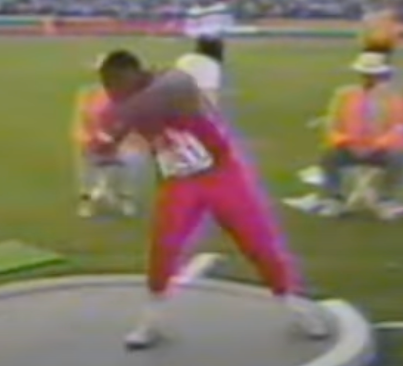 Michael Carter at 6'4 in the most narrow position out of all men. His foot turned toward 9:00.