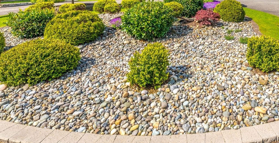 An example of how combining different size decorative stones can elevate any space!