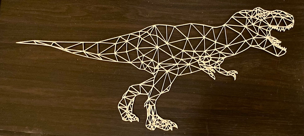 Miniature : T-rex géométrique sur cercle