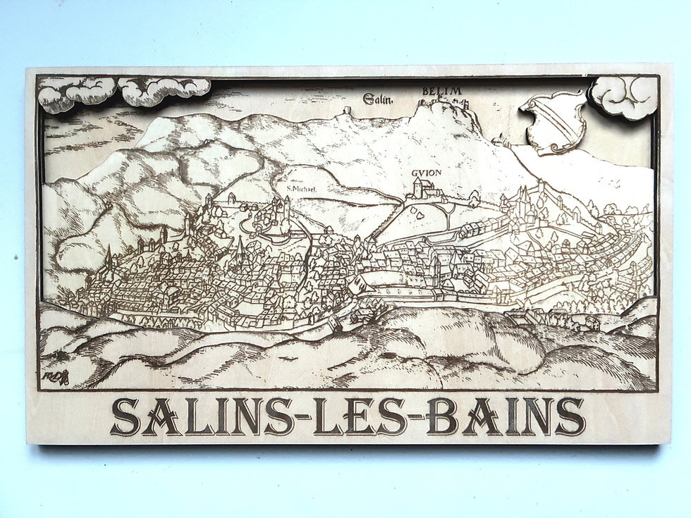Miniature : Gravure en relief de Salins les Bains (Jura 39)