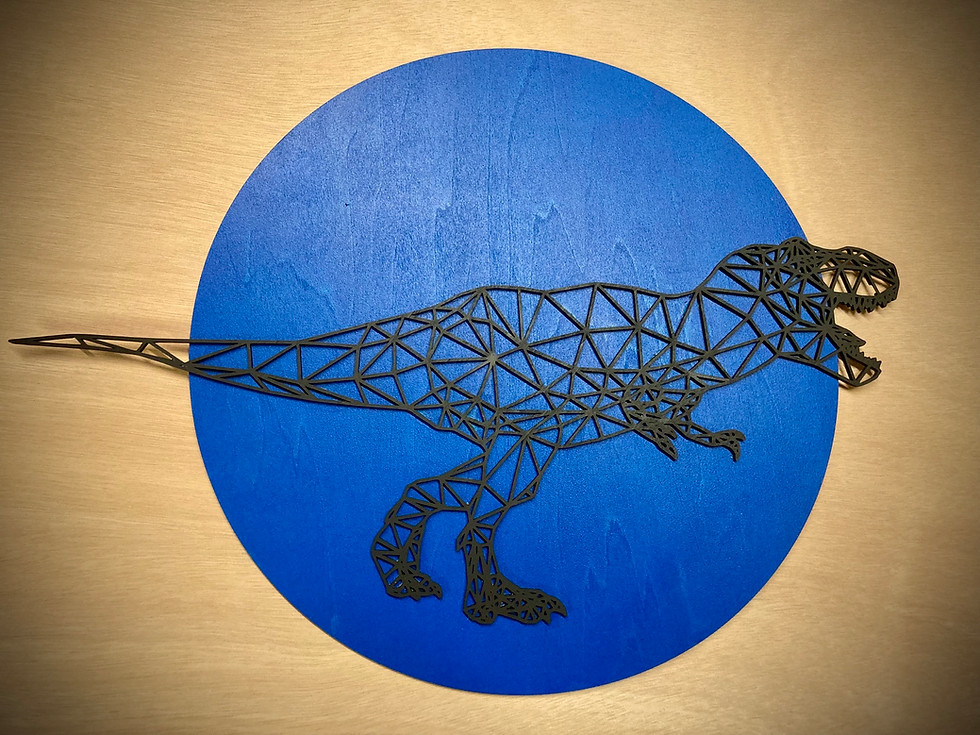 Miniature : T-rex géométrique sur cercle