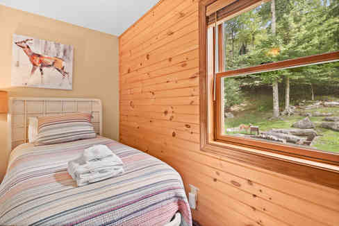 BEDROOM #3 - DOUBLE TWIN BED; VCR WITH FAMILY FRIENDLY TAPES; WINDOWS; LARGE CLOSET WITH TOYS AND CHILDREN'S BOOKS