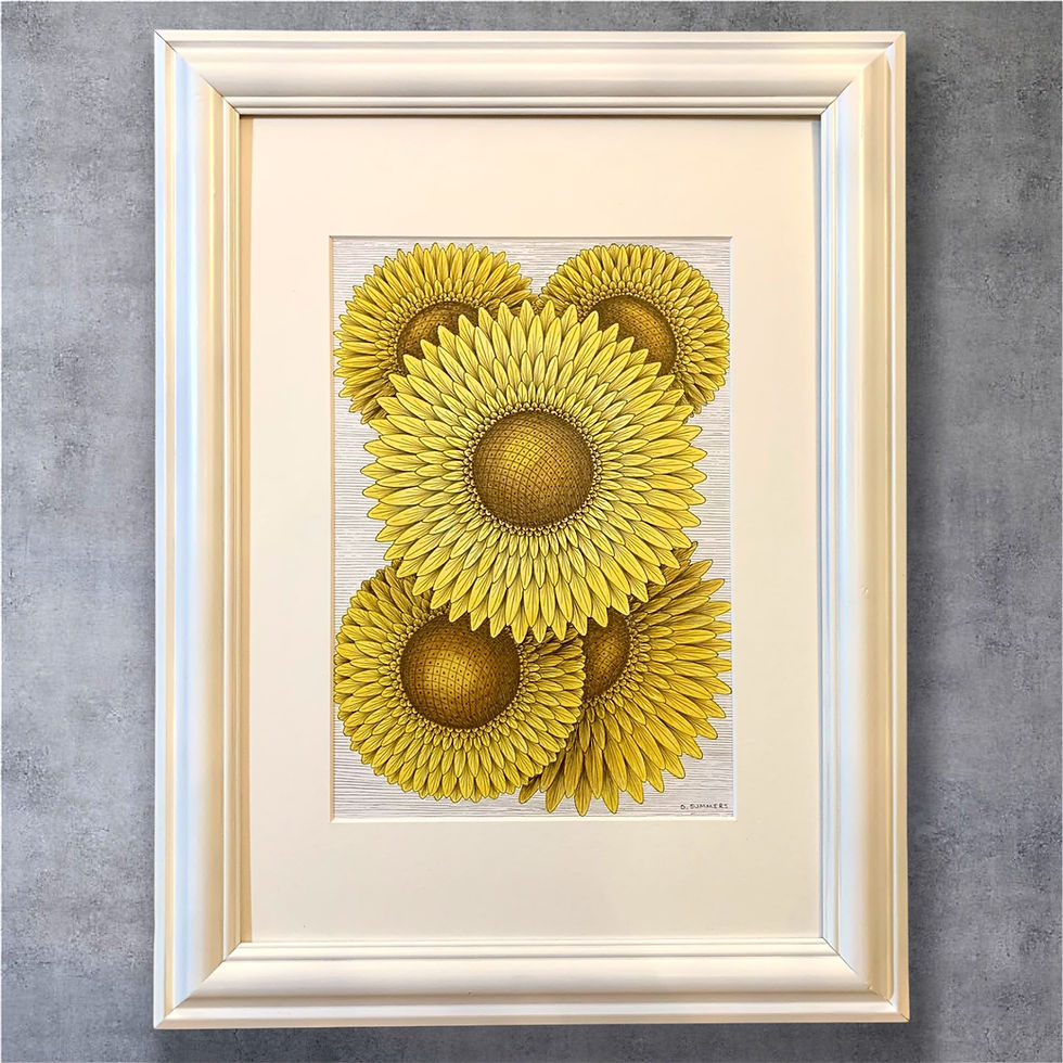 Thumbnail: Original Framed Sunflower Artwork 