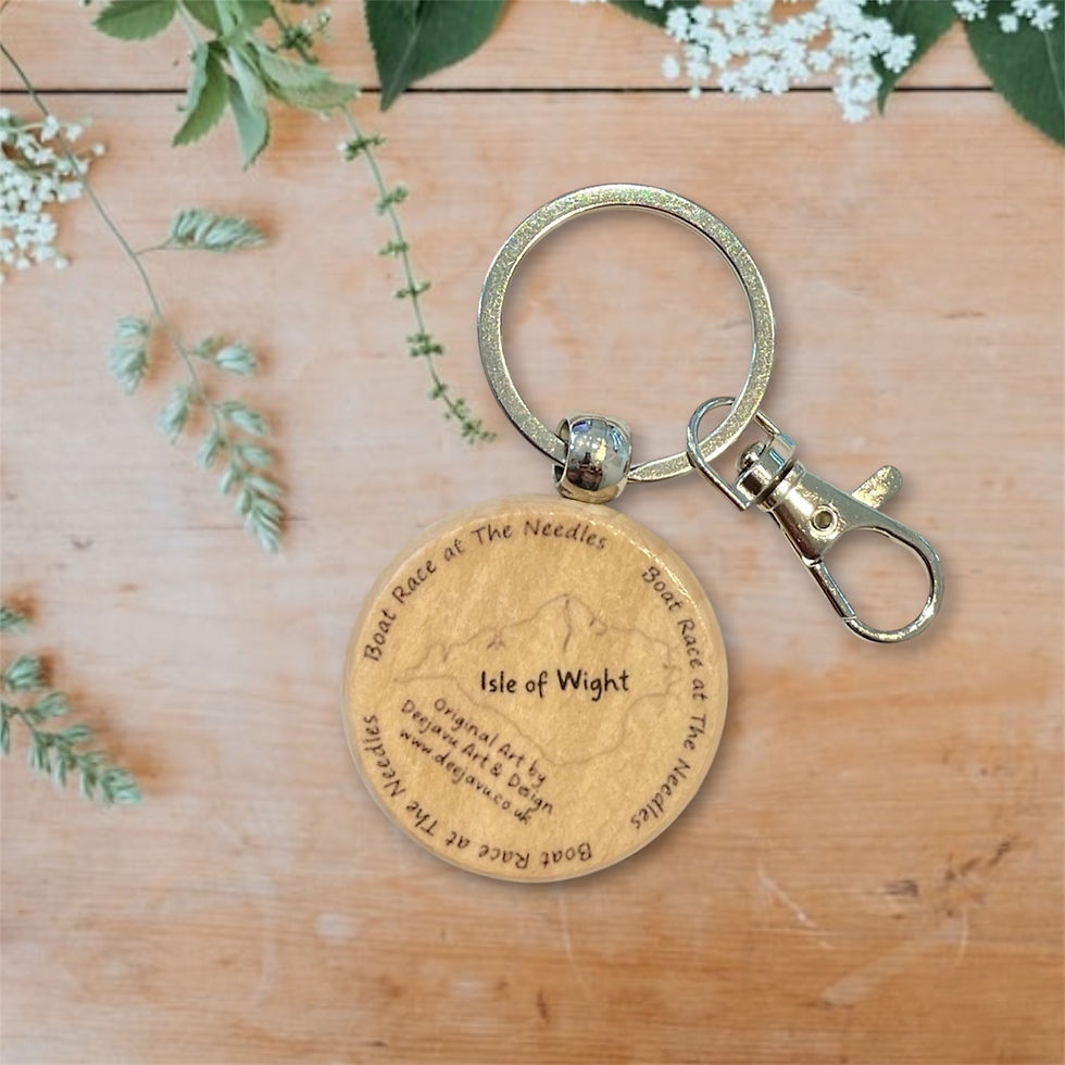 Thumbnail: Isle of Wight Wooden Keyring: The Needles Boat Race