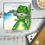Thumbnail: Dinosaur at Appley Beach, fun Isle of Wight Greetings Card