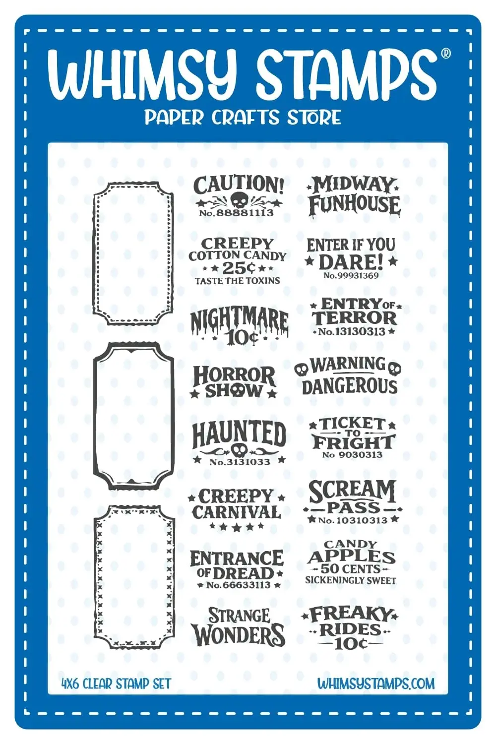 Creepy Carnival Ticket Stubs Clear Stamps