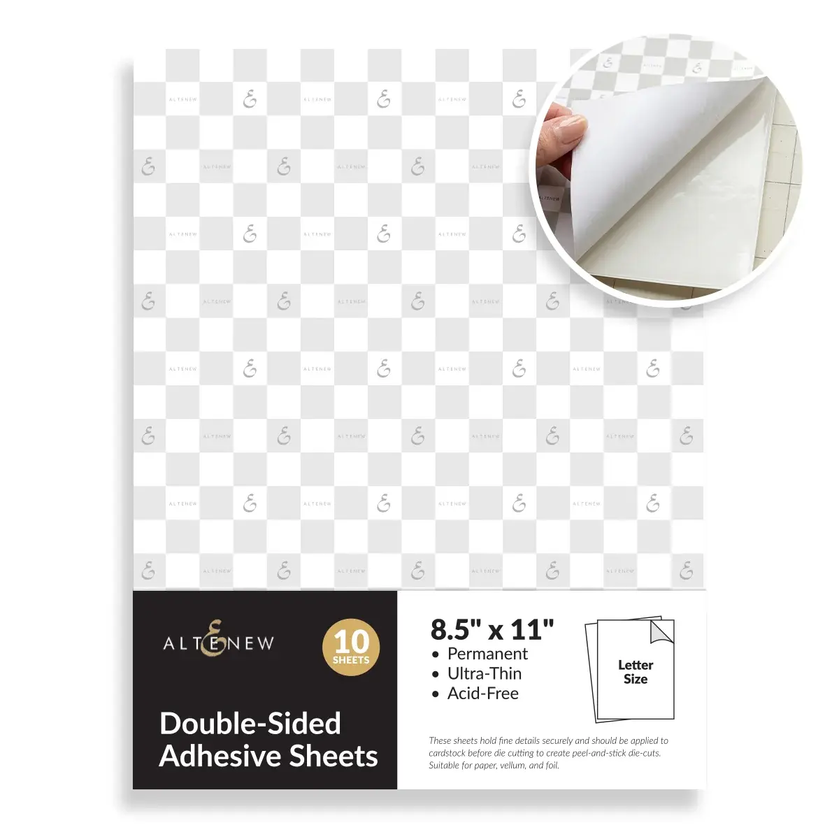 NEW Double-sided Adhesive Sheets - 8.5" x 11" (10 sheets/set)