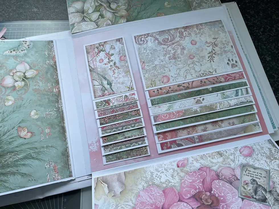 Thumbnail: Cats & Orchids - Handmade large scrapbook/photo album/journal