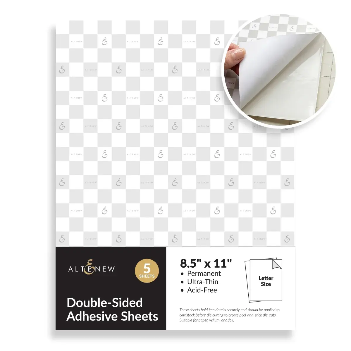 NEW Double-sided Adhesive Sheets - 8.5" x 11" (5 sheets/set)
