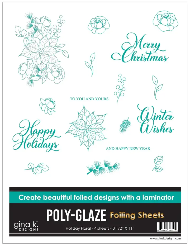 POLY-GLAZE Foiling Sheets- Holiday Floral