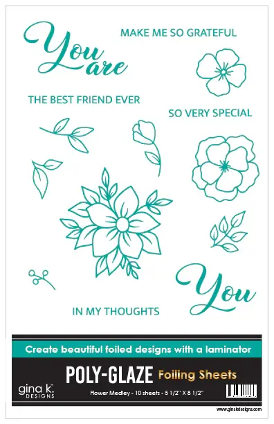 POLY-GLAZE Foiling Sheets- Flower Medley