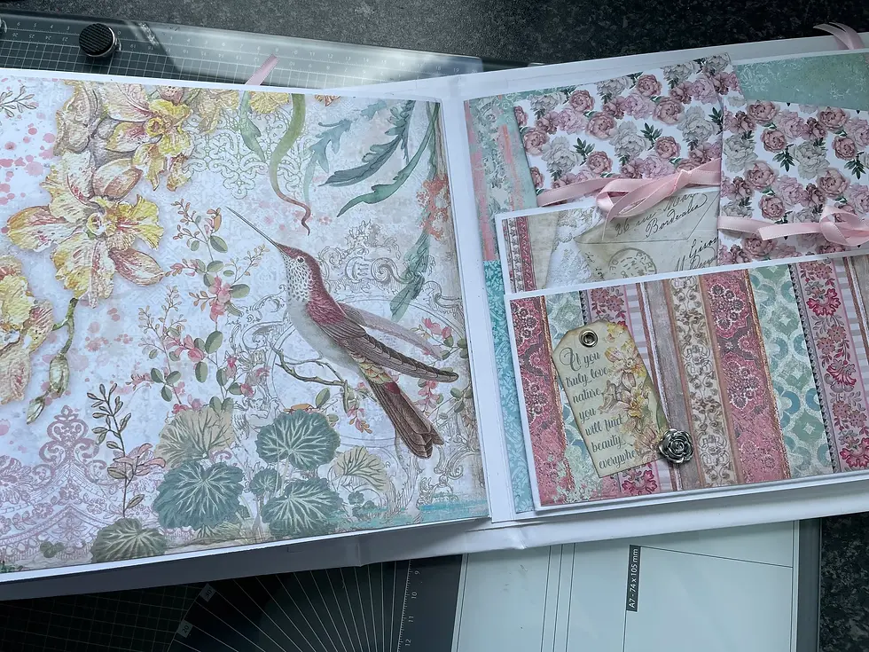 Thumbnail: Cats & Orchids - Handmade large scrapbook/photo album/journal