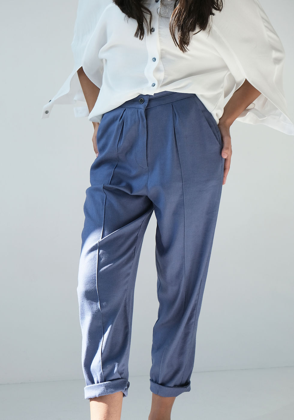 Thumbnail: Linen blend slouchy trousers